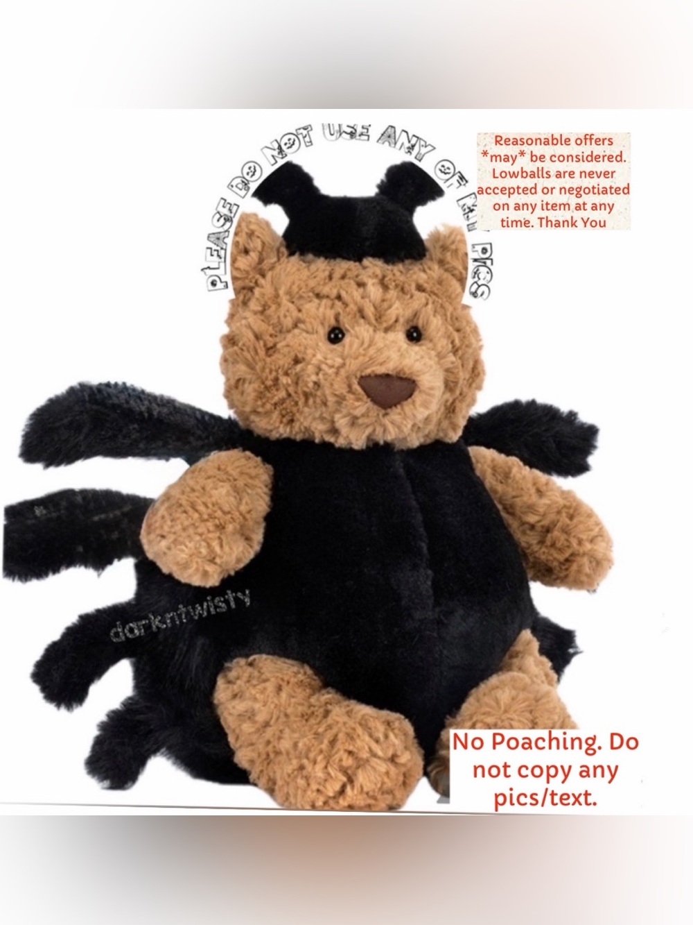 BNWT JELLYCAT BARTHOLOMEW BEAR SPIDER